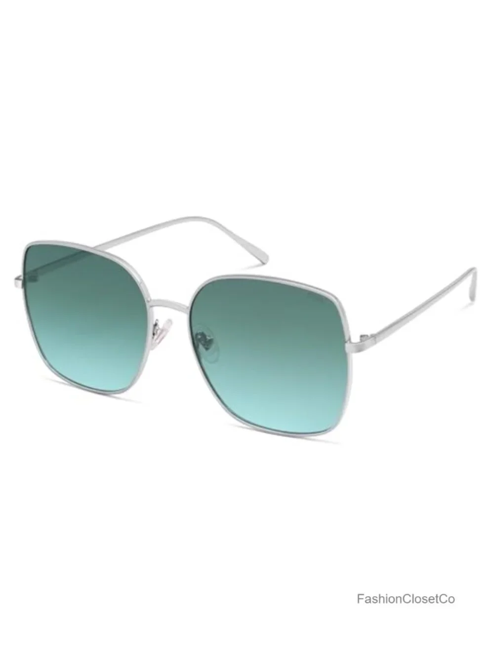 Oversized Square Metal Frame Sunglasses UV400 Protection